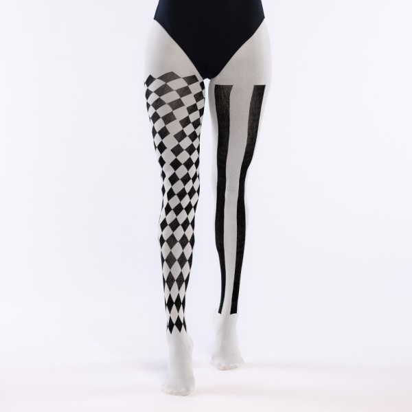 Damen Strumpfhose Jester, schwarz/weiss