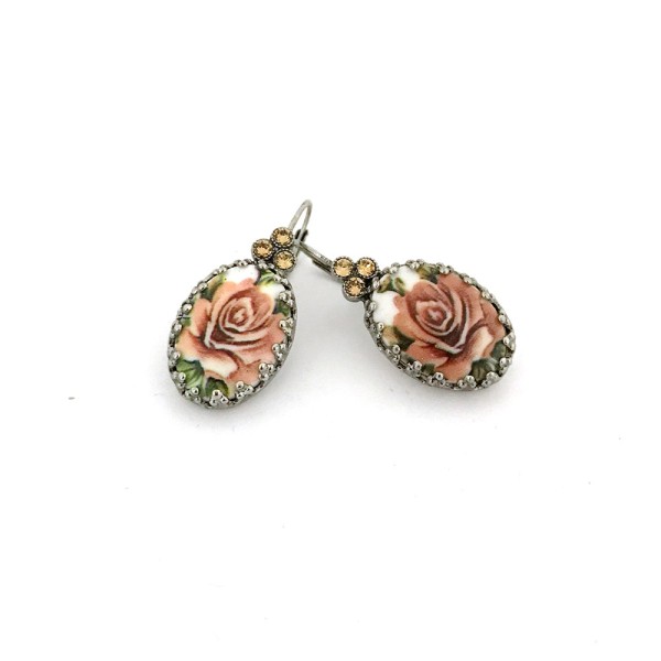 Ohrringe Hänger mit drei Steine, silber