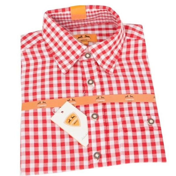 Kinder Hemd Kariert, rot/weiss