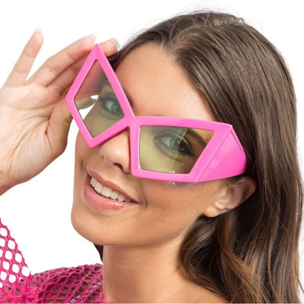 Brille Geometrisch, gross, pink