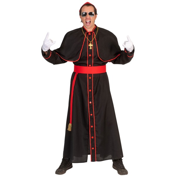 Kardinal mit Mütze und Gurt, schwarz/rot