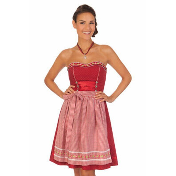 Dirndl Karina mit Träger, 55 cm, blutrot