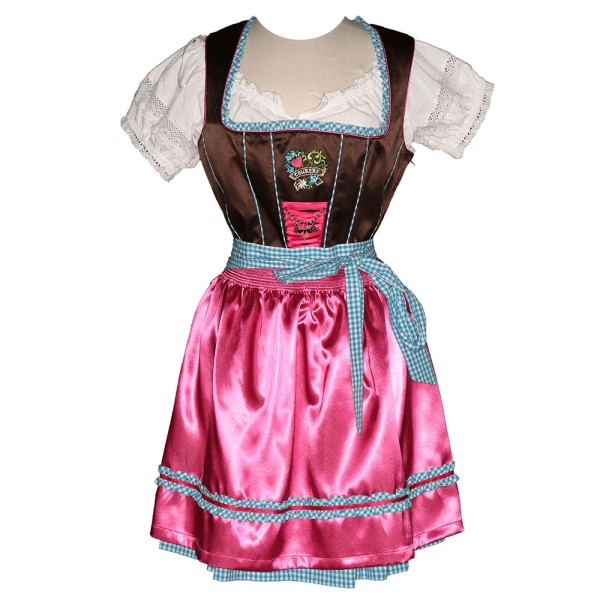 Country Line Dirndl, 50 cm, braun/pink