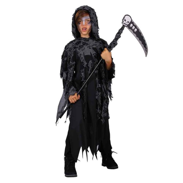 Kinder Kostüm Halloween, Der Tod, schwarz