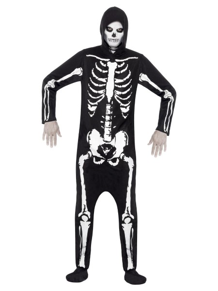 Herren Kostüm Skeleton, schwarz