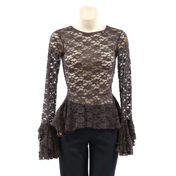 Damenbluse Tasha, Gothic Top mit Spitzen