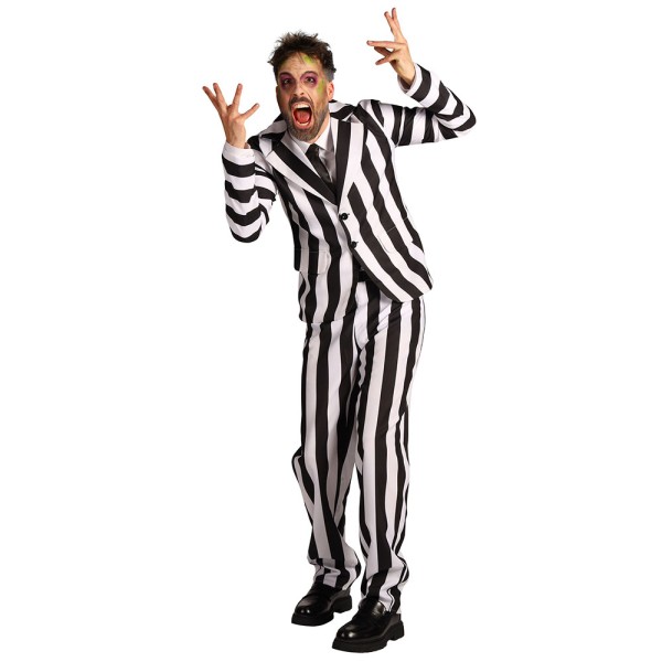 Herren Kostüm Beetlejuice, gestreift