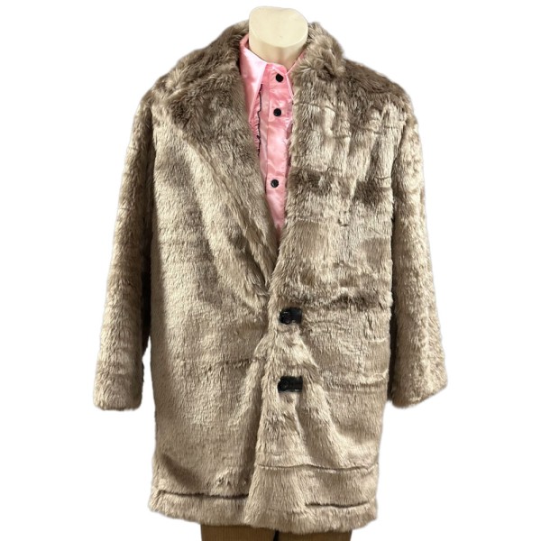 Pelzmantel, beige glänzend