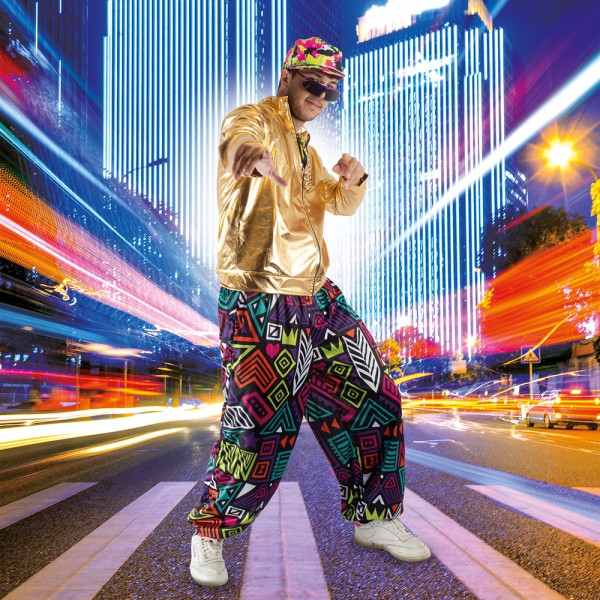 Herren 8o's Hose Graphic, bunt
