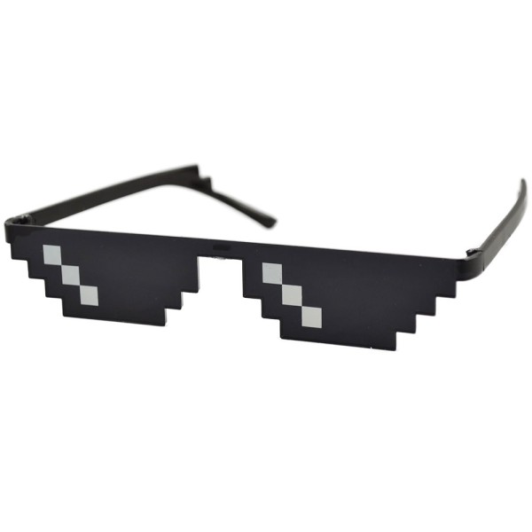 Brille Pixel, Thug Life Meme, schwarz