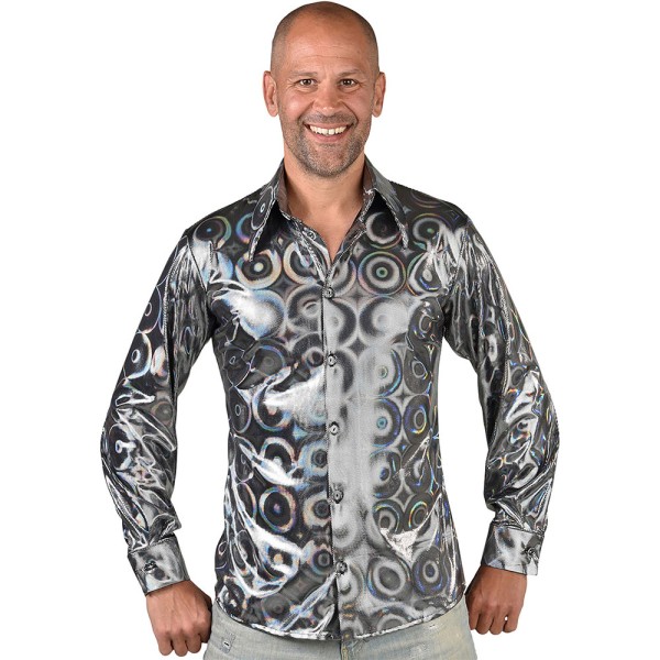 Herren Hemd Folie Hologramm, Circle