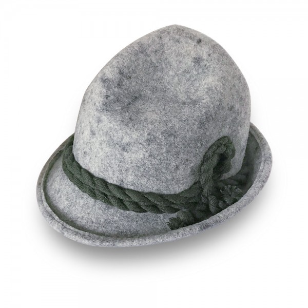 Trachtenhut grau, Kordel olivgrün