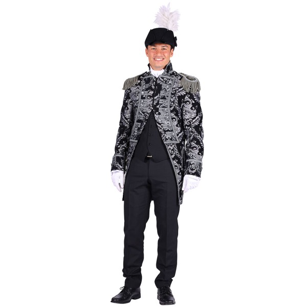 Brokat Jacke Nelson Herren, silber/schwarz
