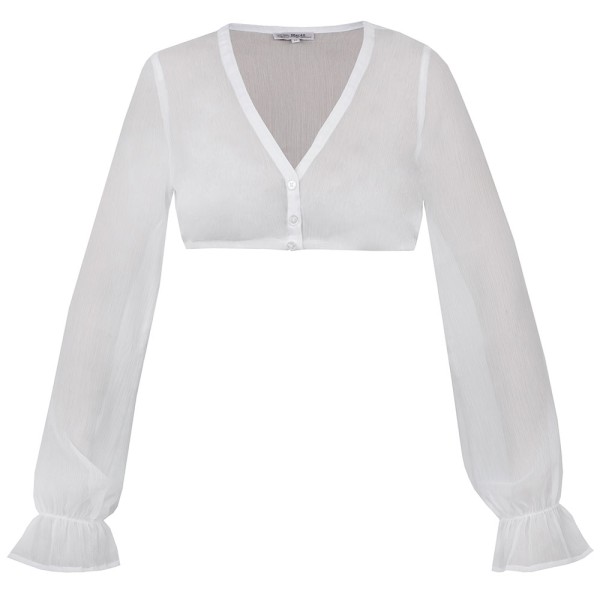 Dirndlbluse Arnstein, Langarm-Puffarm, ecru