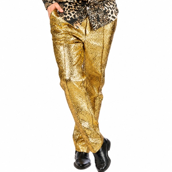 Herrenhose Glamour, glänzend, gold