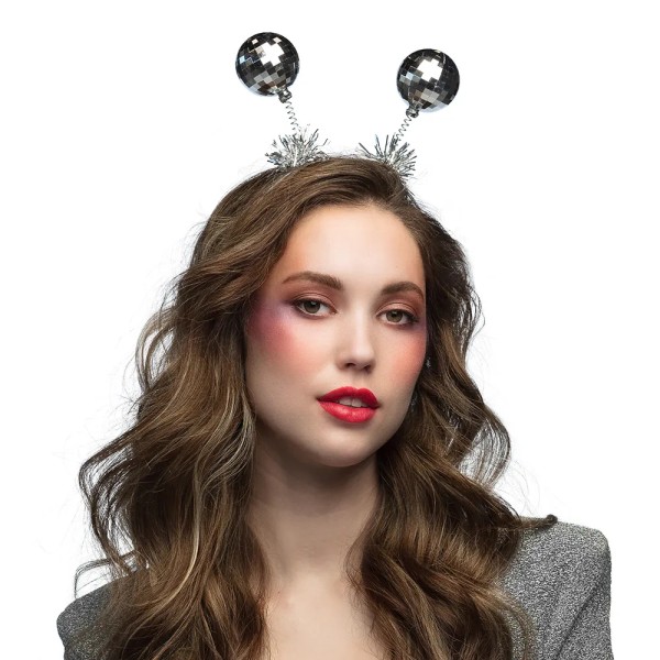 Haarreif mit Discokugeln, silber