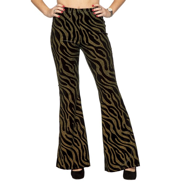 Party-Glitzerhose Samt mit Wellenmuster