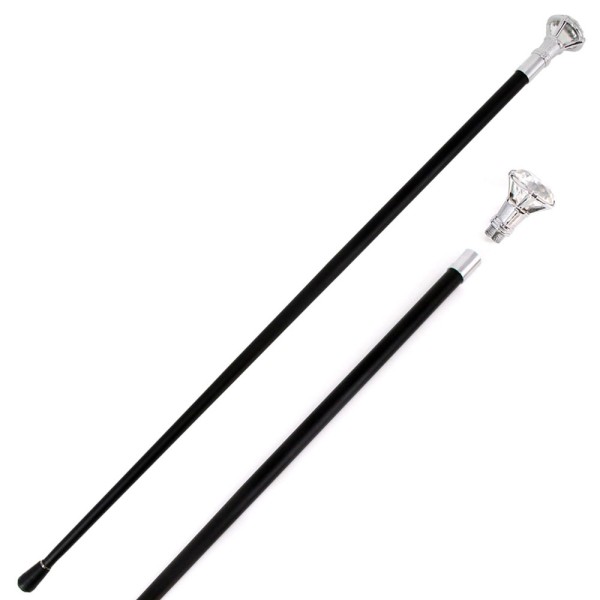 Gehstock Diamant, silber/schwarz