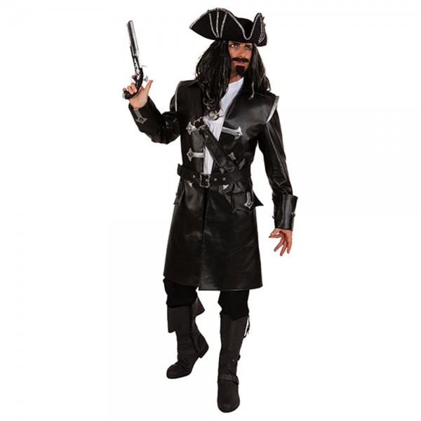 Herren Mantel Freibeuter, schwarz