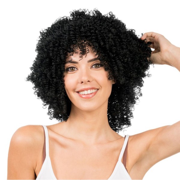 Perücke, Locken, schwarz