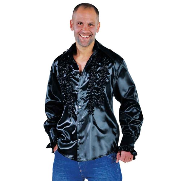 Rüschenhemd, Satin, tailliert