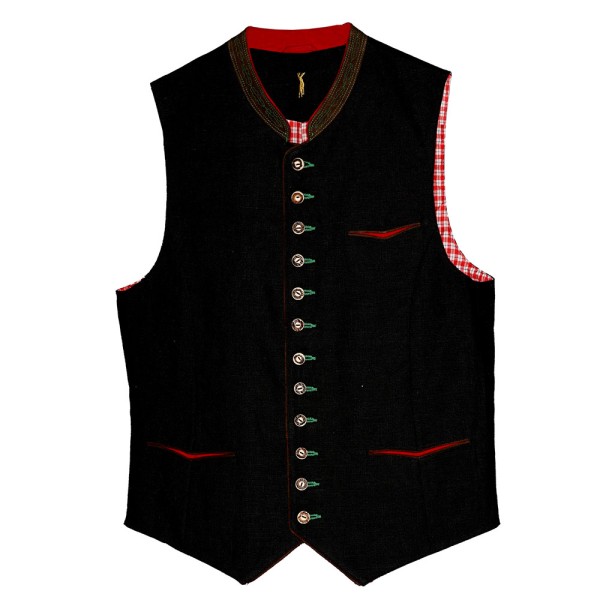 Herren Trachten Weste Camillo-HK, schwarz