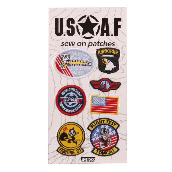 Karte mit Embleme, Stoff, USAF