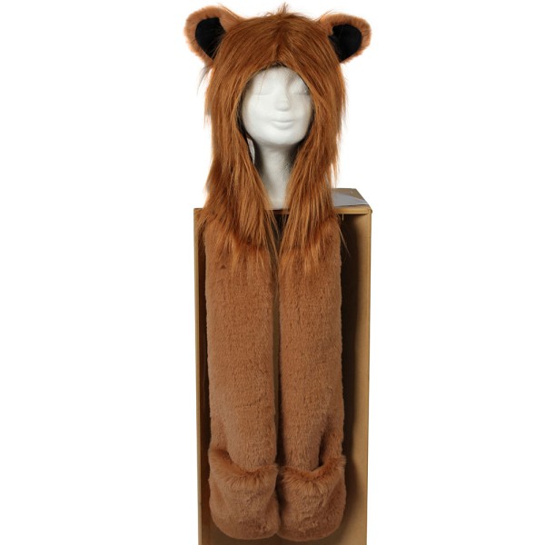 Hut Löwe mit Handschuhen, braun