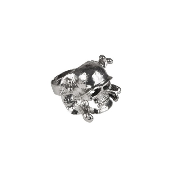 Totenkopf Ring, silber, verstellbar