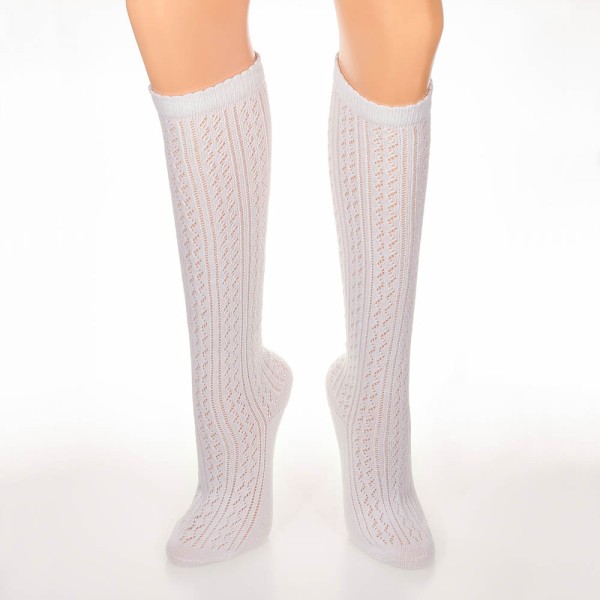 Damen Kniestrümpfe Häkellook