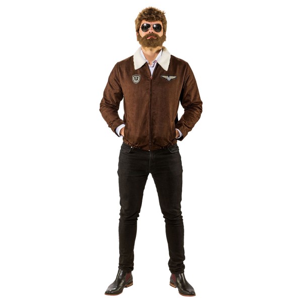 Piloten Jacke, Wildlederimitat mit Fellkragen