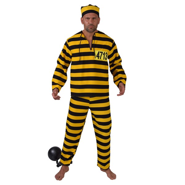 Sträfling, 3-Teilig, gestreift