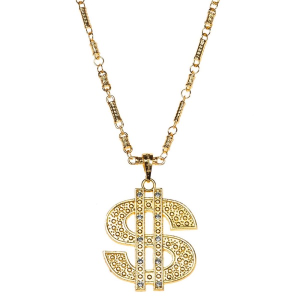 Halskette Dollar mit Steinen, gold