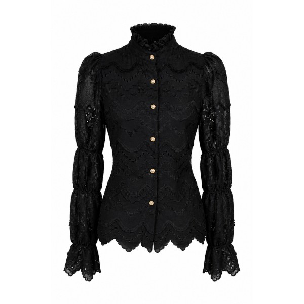 Damenbluse Lace Star, schwarz
