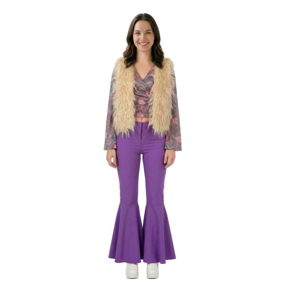 Hippie Fellweste, beige