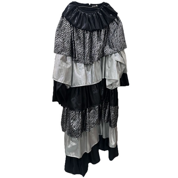 Strassenkleid, Guggekleider, gestreift, schwarz/silber