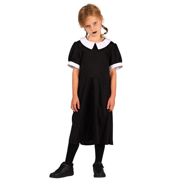 Kinder Kostüm Wednesday Adams, schwarz