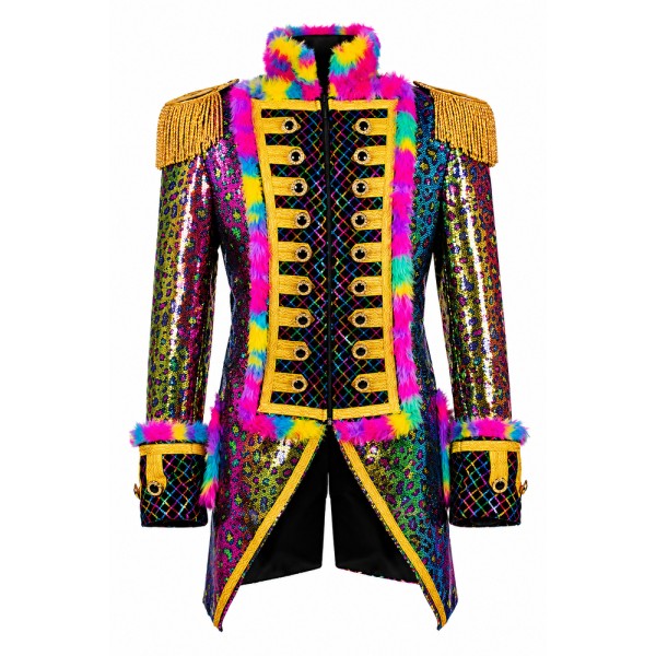 Herren Pailletten Jacke "Rainbow", bunt