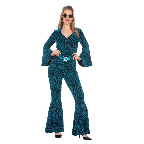 Disco Overall Glitzer Blau