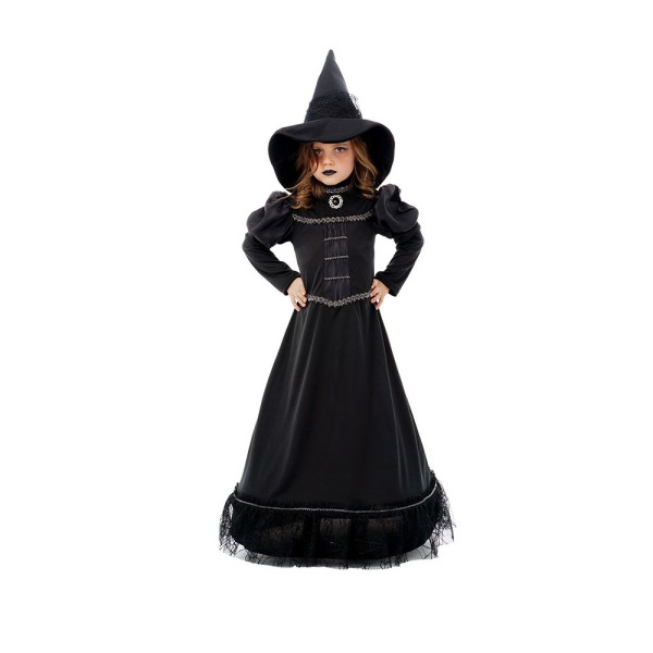 Mädchen Kleid Hexe inkl. Hut, schwarz