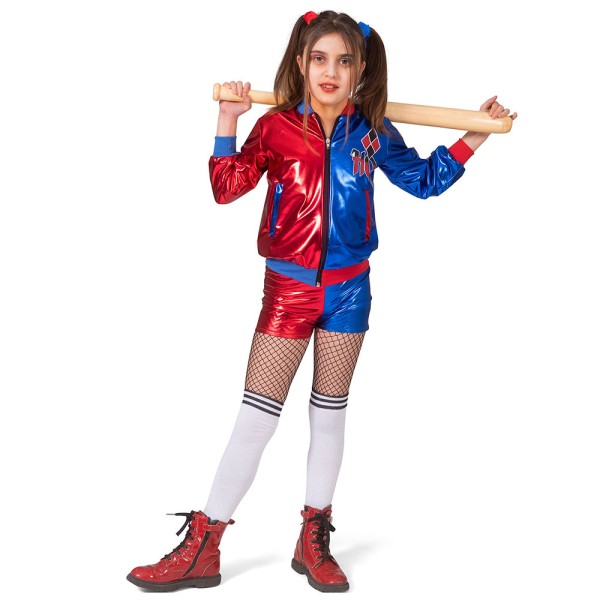 Mädchen Kostüm Harley Quinn, 2-Teilig