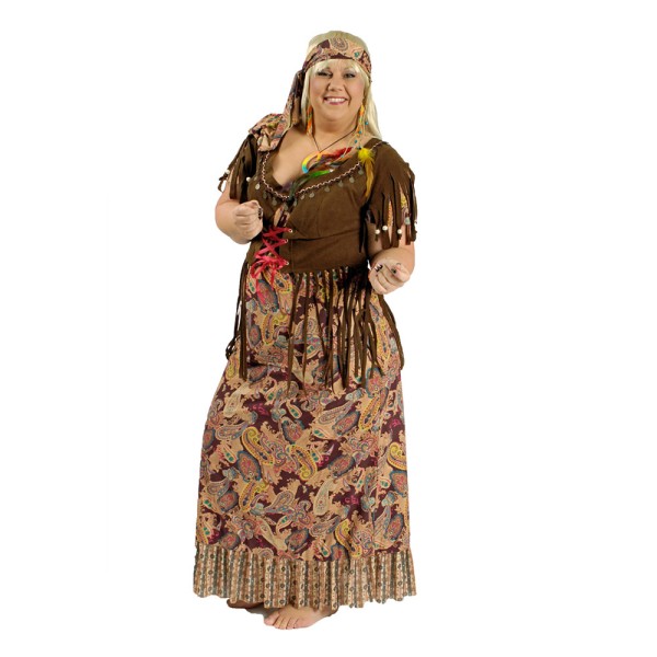 Damen Kostüm Hippie Sunny mit Stirnband