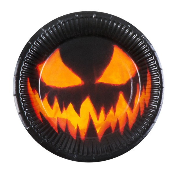 Papierteller Creepy Pumpkin, 10 Stk.