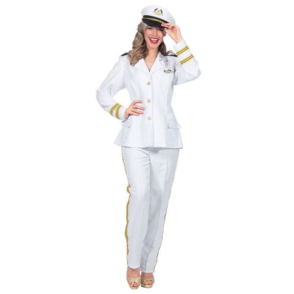 Luxus Marine-Offizierskostüm, Damen, 2-Teilig