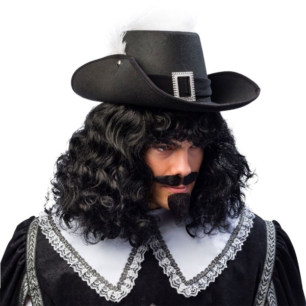 Hut Musketier, mit Feder, schwarz