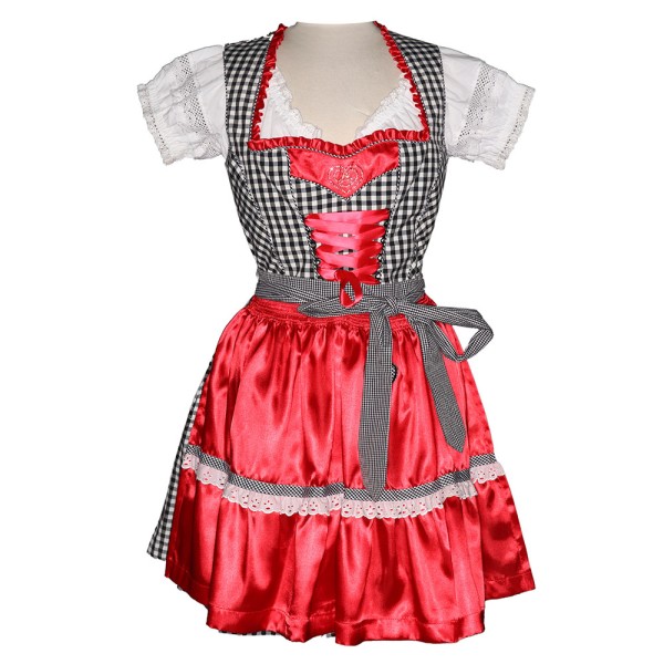 Country Line Dirndl, 50 cm, schwarz/rot