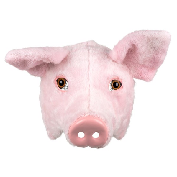 Plüsch Halbmaske Schwein, rosa
