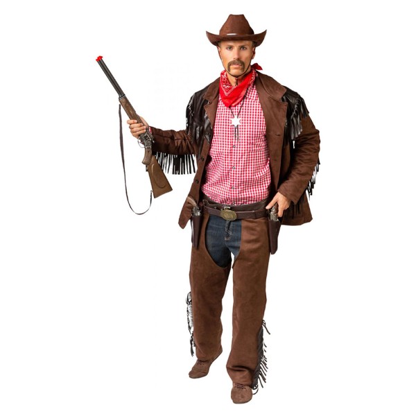 Herren Westernjacke mit Fransen, Wildlederimitat