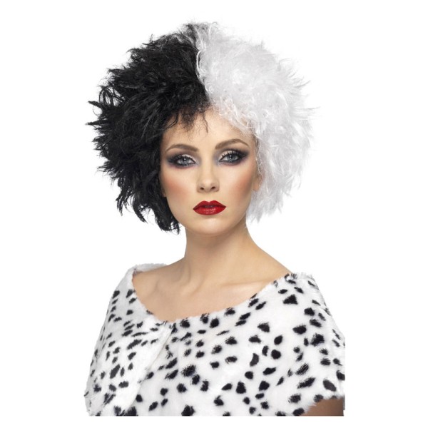 Cruella Perücke, Schwarz-Weiss