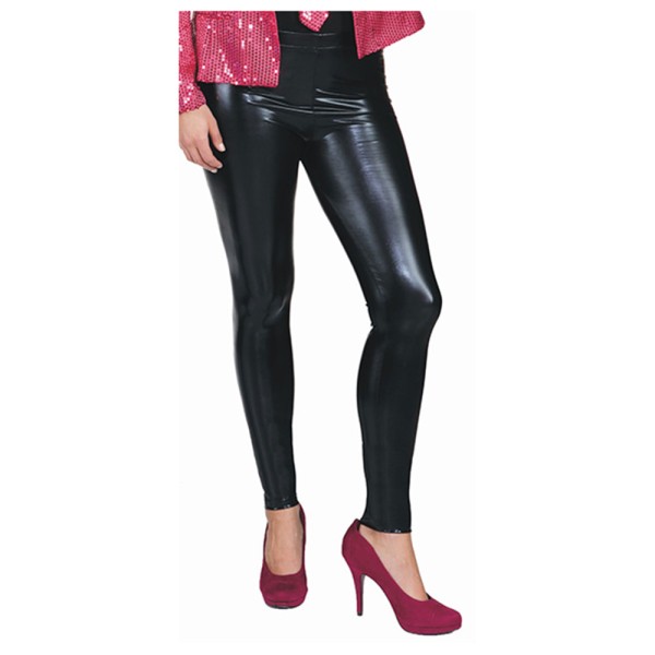 80's Leggings-Glanz, schwarz